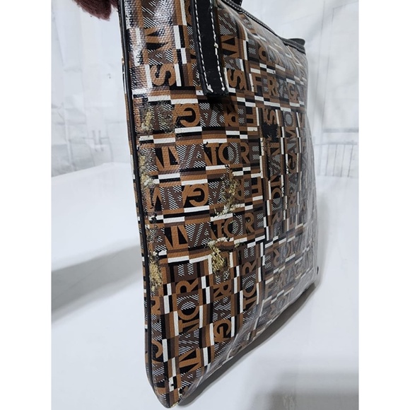 Authentic Salvatore Ferragamo Coated Canvas Shoulder Bag Brown - Picture 13 of 16